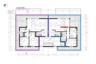 Attique de 3.5 pces avec grande terrasse